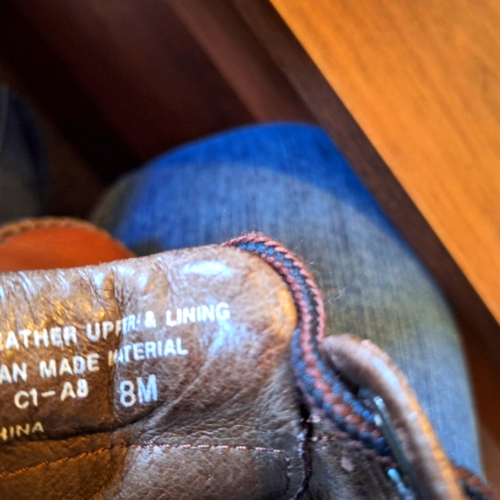 Street Cars Brown Leather Oxfords with Moccasin Toe and Chunky Sole Size 8m - Picture 9 of 9